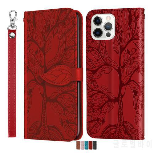 3D Tree Flip Leather Case For Samsung Galaxy S22 Ultra S21 Plus S20 FE S10 S9 S8 A12 A13 A23 A32 A33 A52S A53 A73 Phone Cover