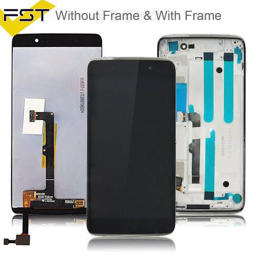 For Alcatel One Touch Idol 4 LTE 6055 LCD 6055Y 6055B 6055K 6055H OT6055 LCD DIsplay + Touch Screen Digitizer Assembly+Frame