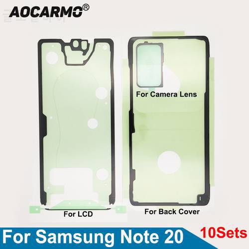 Aocarmo 10Pcs/Lot For Samsung Galaxy Note 20 LCD Screen Tape Back Cover Sticker Camera Lens Waterproof Adhesive Glue
