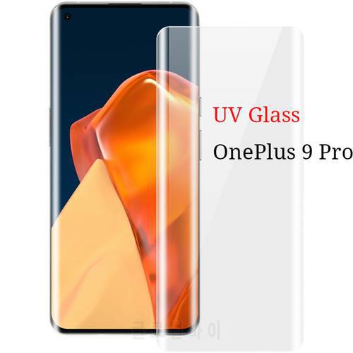 3D Full Glue UV Glass Screen Protector For OnePlus 9 Pro 1+9 One Plus 9 Pro Tempered Glass Camera Lens protection TPU Phone Case