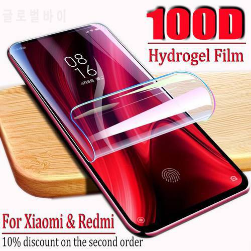 100D Hydrogel Film For Xiaomi Redmi Note 9 10 8 Pro Max 9T Lite 10T Ultra Screen Protector Redmi 7 8T 9C 9S Protective No Glass