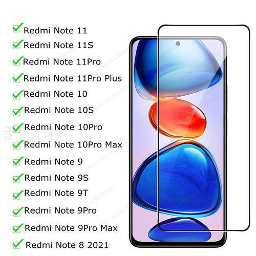 Tempered Glass For Xiaomi Redmi Note 11 Pro 10 9 Pro Plus Max Screen Protector Glass Redmi Note 11pro 11s 10S 9 s t Full Cover