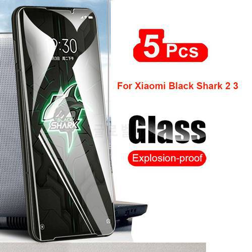 5Pcs Tempered Glass For Xiaomi Black Shark 2 3 4 4S 5 Pro RS Screen Protector Film For Blackshark 3 ShockProof Glass Guard Clear