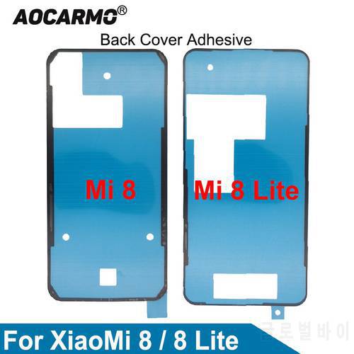 Aocarmo 5Pcs Back Glass Cover Adhesive Sticker Glue Replacement parts For XiaoMi 8 mi8 / 8 Lite