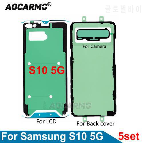 Aocarmo 5set Full Set Adhesive LCD Screen Tape Back Cover Sticker Glue For Samsung Galaxy S10 5G Replacement