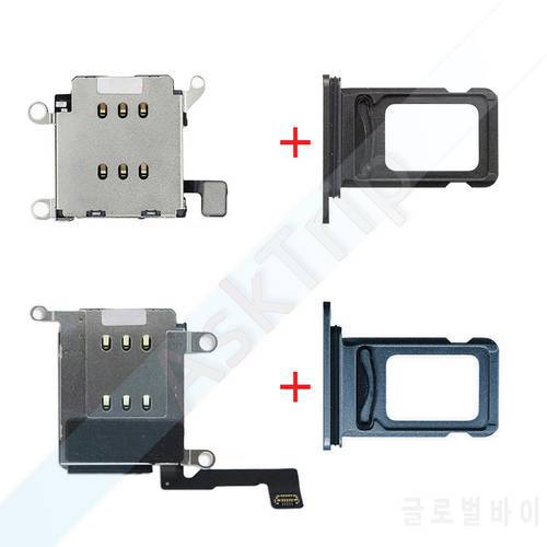 Original Dual Sim Card Reader Adapter Socket Connector Flex Cable For iPhone 12 Pro Max Sim Card Tray Slot Holder Phone Parts
