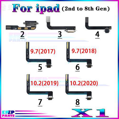 Dock Connector Charging Port Cable For Ipad 2 3 4 5 6 7 8 Generation 9.7 2017 2018 10.2 2019 2020 Charger Flex Board