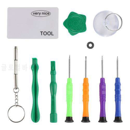 Portable 10 In 1 Repairing Tools Kit for iPhone 5/6/6S/7/8/X Phone Scredrivers Crowbars Suction Cup Disassembling Sets