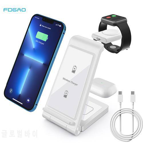 20W 3 in 1 Fast Wireless Charger Stand For iPhone 14 13 12 11 XR X 8 Airpods 3 2 Pro Apple Watch 7 6 SE Charging Dock Station