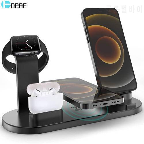 DCAE 4 In 1 Wireless Charger For iPhone 14 13 12 11 8 XR XS Samsung S22 S21 Fast Charging Station for Apple Watch Airpods Pro