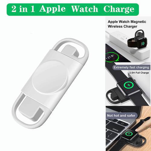 Portable Wireless Smart Watch Charger for IWatch 7 6 SE 5 4 Charging Station USB/C Charger for Apple Watch Series 6 5 4 3 2