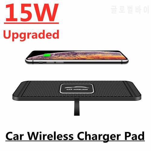 15W Fast Car Wireless Charger Pad For iPhone 13 12 11 Pro MAX X Samsung S10 S9 Xiaomi Mi 9 Wireless Charging Phone Car Holder