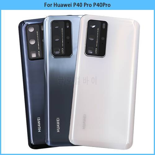 For Huawei P40 P40Pro Battery Back Cover 3D Glass Panel Rear Door For Huawei P40 Pro Housing Case + Camera Frame Lens Replace