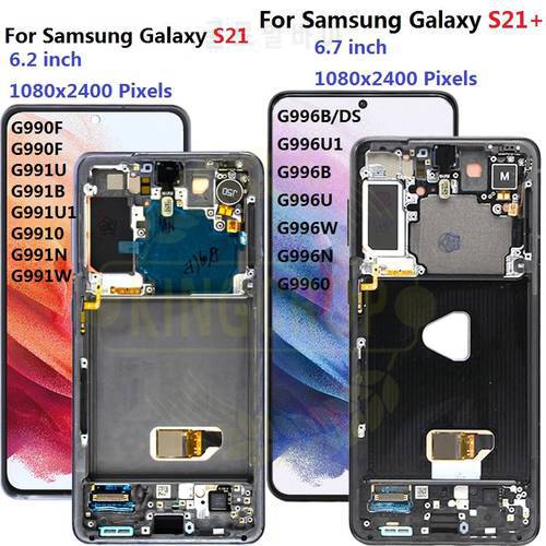 For Samsung Galaxy S21 Lcd G991 G990F/DS with Frame Display Touch Screen Digitizer For Samsung s21 Plus LCD G996 G9960 G996F