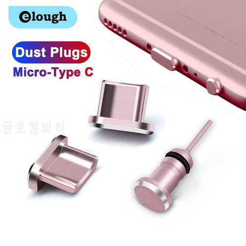 Elough Metal Anti Dust Plug USB Type C Micro Charging Port Protector USB C 3.5mm Earphone Jack Sim Card For Huawei Samsung Redmi