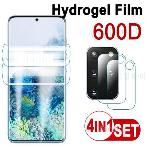 4in1 Hydrogel Film For Samsung Galaxy S20 Ultra 2PCS Soft Screen Protector+2PCS Camera Glass S 20 Plus S20+ S20Ultra Gel Fim