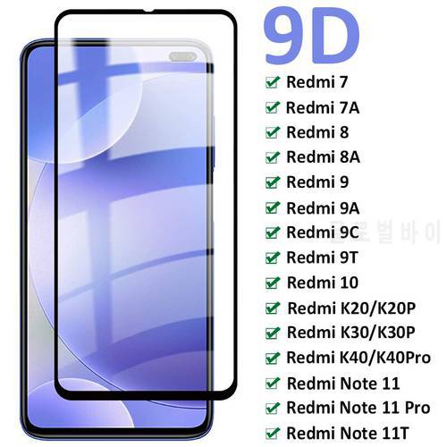Tempered Glass For Xiaomi Redmi 10 9 9A 9C 9T 8 8A 7A K20 K30 K40 Pro Screen Protector Redmi Note 11 10 Pro Max Protective Film