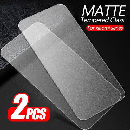 2pcs Matte Frosted Glass For Xiaomi Mi 10T Pro Poco NFC 9 Lite A3 Redmi Note 9s 7 8 A 8T 7a 8a 9a 9c Protective Screen Protector