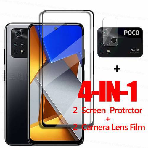 Full Glue Screen Protector For Xiaomi Poco M4 Pro 4G Glass Poco X3 X4 Pro M3 M4 Pro Tempered Glass Phone Film Poco M4 Pro 4G