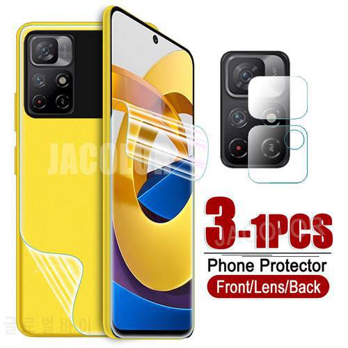 Protective Film For Xiaomi Poco M4 M3 X3 Pro NFC F3 GT Screen Gel Protector/Back Cover Hydrogel Film/Camera Glass M4Pro X3Pro