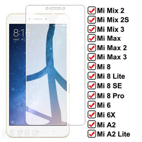 100D Full Protective Glass For Xiaomi Mi Max 2 3 Mix 2 2S 3 Tempered Screen Protector For Mi 6 6X 8 SE A2 Lite Safety Glass Film