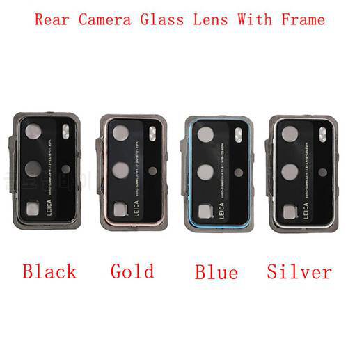 Rear Back Camera Lens Glass with Metal Frame Holder For Huawei P40 P40 Pro Replacement Repair Spare Parts