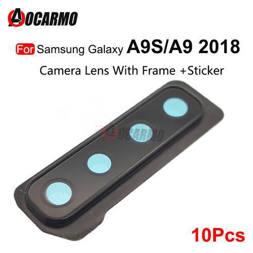 10Pcs For Samsung Galaxy A9S A9 2018 A920F A920 A9200 Back Rear Camera Lens Cover Frame With Sticker Replacement Parts