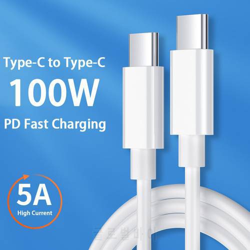 100W USB C To USB Type C Cable PD Fast Charger 5A Type-c Cable for Xiaomi POCO Samsung Macbook IPad Redmi K30 Pro Mobile Phones