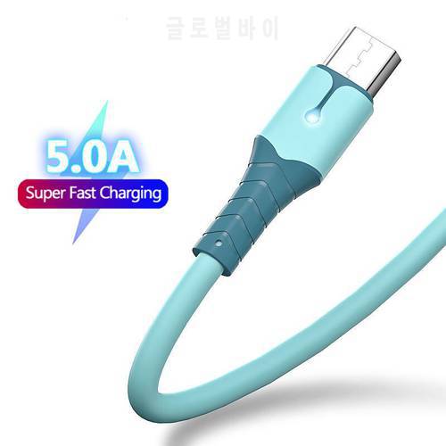 Type-C Android Cable 5A Liquid Silicone For Huawei Mate 40 P40 Pro For Samsung S10 S20 Fast Charging USB-C Data Cord USB Cable