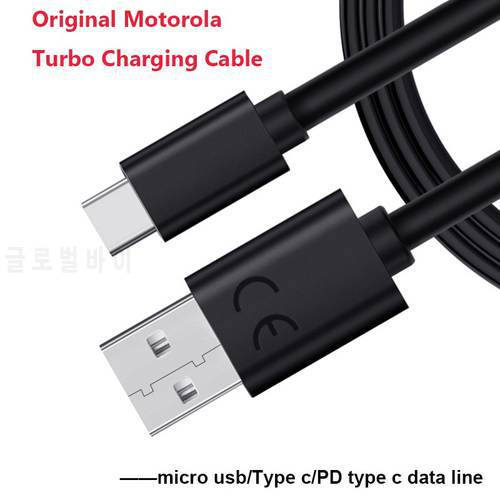 Original Motorola Fast Turbo Charging Cable Micro USB/Type c/PD Tipo c Data Line Cord For Moto E5 E6 Plus ONE MACRO G50 G7 Power