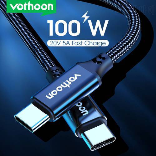 Vothoon 100W USB Type C To USB C Cable USB C PD Fast Charging Charger Wire Cord For Macbook Samsung S21 Xiaomi Type-C USBC Cable