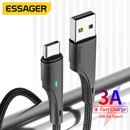 Essager 3A USB Type C Cable Fast Charging Data Wire For Samsung Xiaomi Huawei Mobile Phone 2.4A USB Cable For iPhone 13 12 11