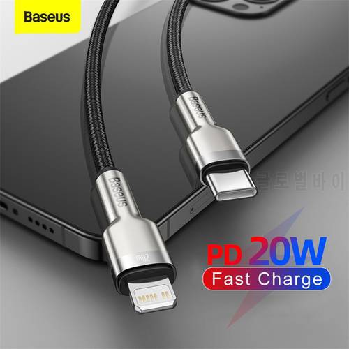 Baseus Type C Cable For iphone 12 Pro Max Fast Charging Type C 20W Metal Data Mobile Phone Cable for iPhone Type C Micro Cable