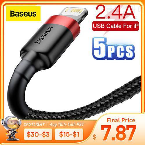 Baseus 2/5PCS 2.4A Fast Charging Cable for iPhone USB Cable for iPhone 14 13 12 11 Pro Max XS 8 Cable Charger Cable Data Line