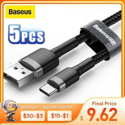 Baseus 2/5PCS USB Type C Cable for Samsung S10 S9 Quick Charge 3.0 Cable USB C Fast Charging for Huawei P30 Xiaomi Charger Wire