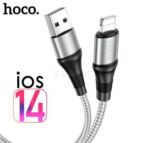 HoCo USB Cable for iPhone 12 11 pro max Xr X Xs 8 7 6 plus iPad Mini 2A Fast Charging Cable Cord Mobile Phone Data Cable ios14