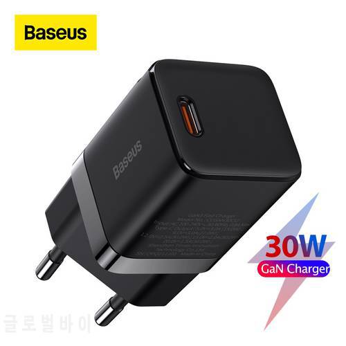 Baseus 30W GaN Charger Type C Fast Charger Support PD3.0 QC4+ PPS Quick Charging For iPhone HuaWei XiaoMi Samsung Tablets Switch
