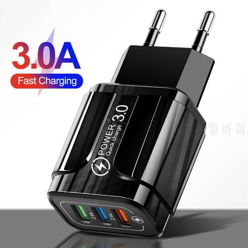 18W USB Phone Charger Quick Charge 3.0 4.0 For iPhone 13 12 11 Samsung Xiaomi Mobile Phone Wall Adapter 18W Fast Charge Charger