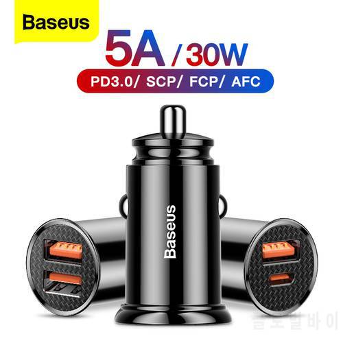 Baseus Quick Charge 4.0 3.0 USB Car Charger For iPhone Xiaomi Huawei QC4.0 QC3.0 QC Auto Type C PD Fast Car Mobile Phone Charger