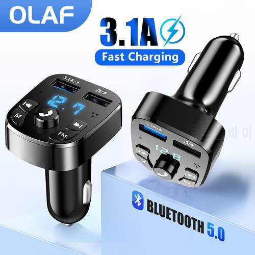 Dual USB Car Charger Fast Charger MP3 Music Player Car Bluetooth 5.0 FM Transmitter Wireless Car kit Handfree Audio Receiver