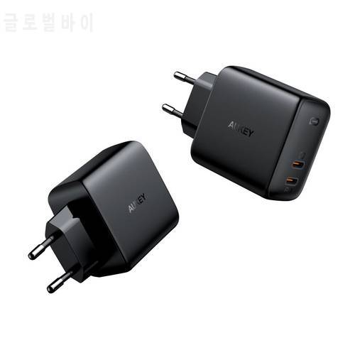 Aukey PA-B4 65W Omnia Duo Dual-Port PD Fast Charger Quick Charge USB-C Wall Charger Charging Station for Phone Tablet