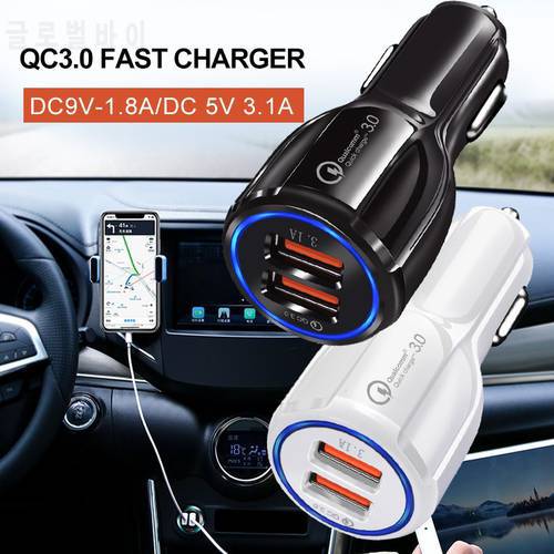 Car Charger Dual USB Quick Charge 3.0 2.0 For Samsung S10 Plus QC 3.0 Phone Charger Adapter Car-Charger For Xiaomi mi 9 iPhone