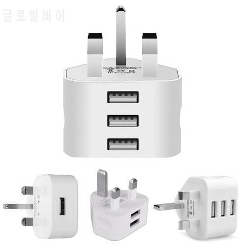 Universal UK Plug 3 Pin Wall Charger Adapter With 1/2/3 USB Ports Charging For Iphone 11 Samsung Huawei Charging Charger