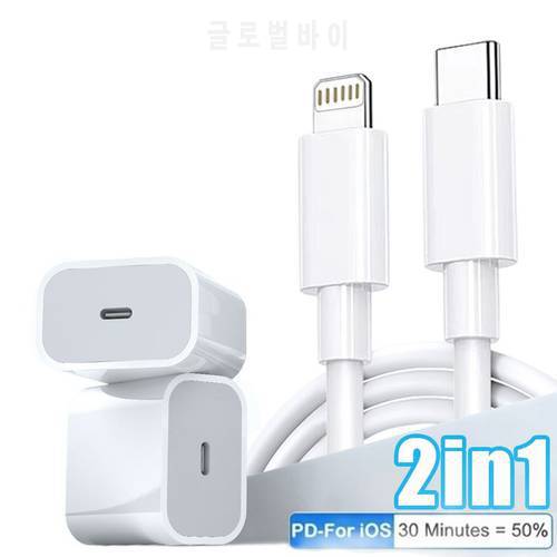 For Apple iphone 13 20W Fast Charger For iPhone 13 12 11 Pro Max Mini SE3 X XS Quick Charger USB C To Type C Fast Charge Cable