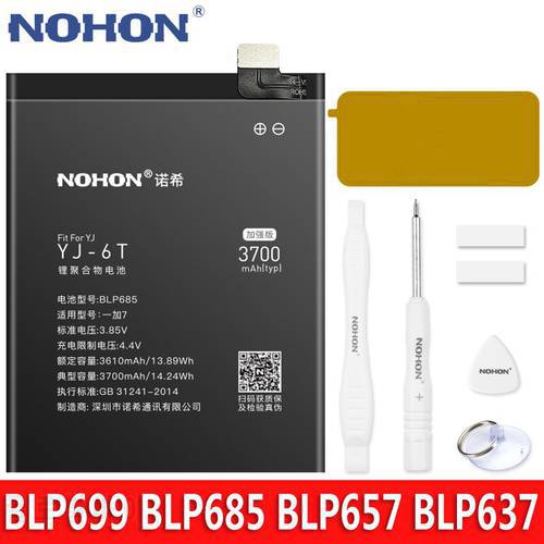 NOHON Battery For One Plus 7 Pro 6 6T 5 5T Original Replacement Bateria OnePlus BLP685 BLP637 BLP657 BLP699 A6000 A5001 A5010