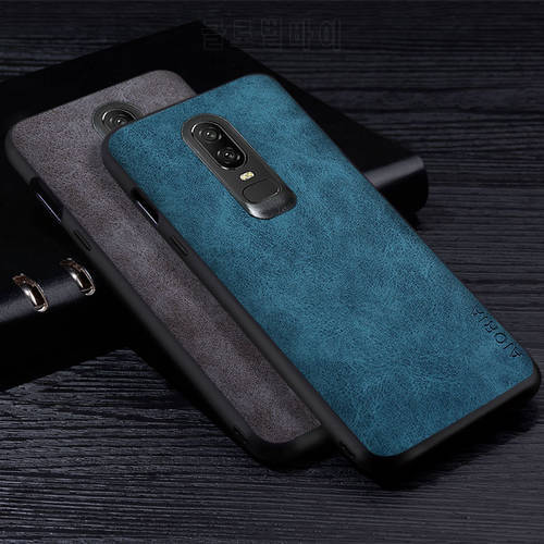 Premium PU Leathe Phone Case for Oneplus 6 6T Scratch-Resistant Solid Color Cover for Oneplus 6 Case