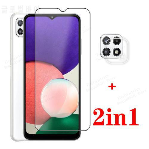 2in1 protective glass For Samsung Galaxy A22 5G case glass galaxy a22 S a 22S 22a tempered glass samsun gakxi a22 phone cover