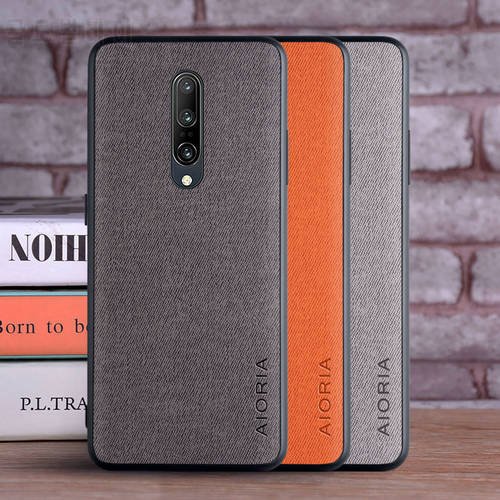 Case for Oneplus 7 Pro coque Luxury textile Leather skin soft TPU hard PC phone cover for Oneplus 7 Pro case funda
