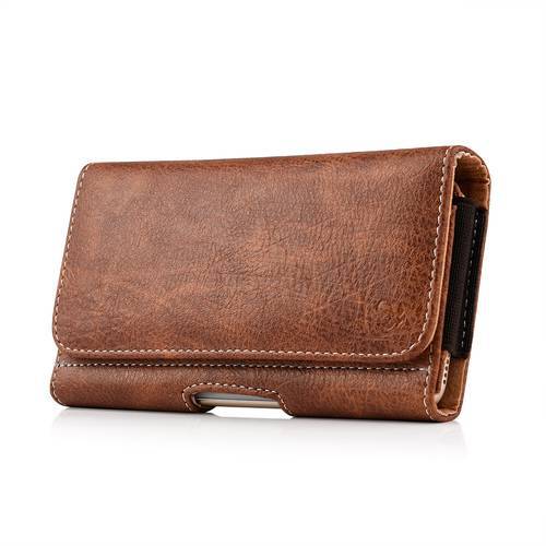 Universal wallet cellphone case belt mobile phone bag hanging waist cover Holster 4.7/5.5/6.3 inch retro leather magnetic pouch