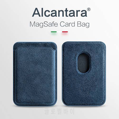SanCore Alcantara Wallet for MagSafe Magnetic Card Bag for iPhone 12 12Pro 12Pro Max 12Mini Case Back Cover Card Holder